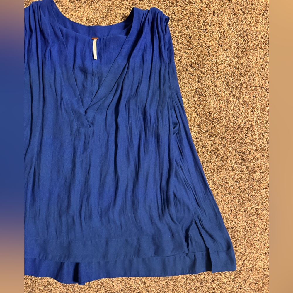 Free People Darcy Cobalt Blue Sleeveless Top Size Large - Picture 8 of 8